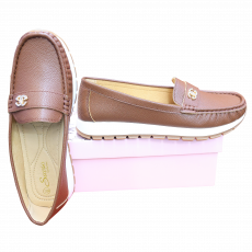 Dd017-Brown Loafer Ladies Shoes...
