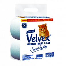 Velvex Tissue White 4Pack