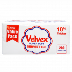 Velvex Serviettes White 220S Value...